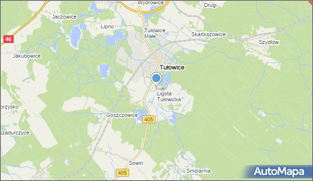 mapa Ligota Tułowicka, Ligota Tułowicka na mapie Targeo